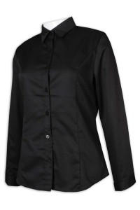 R305制訂恤衫 黑色恤衫 修身 修腰 翻領恤衫 79.7%聚酯纖維 20.3%粘纖 恤衫供應商